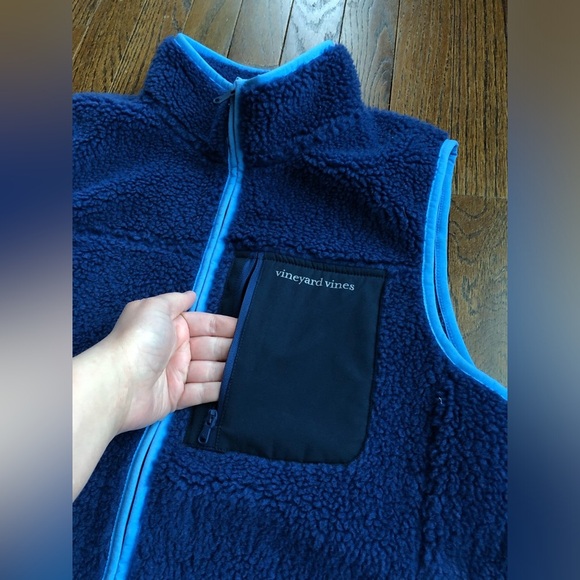 vineyard vines Men’s M Blue Heritage High-Pile Fleece SuperShep Vest - NWOT! - Picture 6 of 13